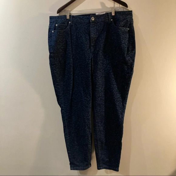 ADDITION ELLE Sz 22 Skinny Leopard Print  High Rise Jeans NWT - Picture 3 of 9